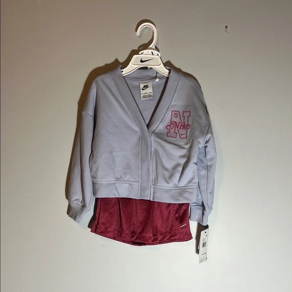 Nike Kids' Lavender Hoodie and Maroon Skort set